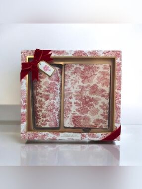 French Connection Red and White Toile Tumbler and Notebook Gift Set